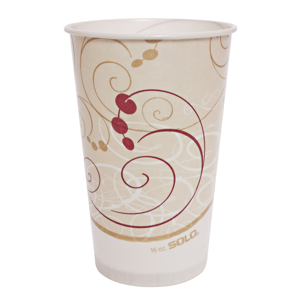 Solo Cup Waxed Paper Cold Cups, 16 Oz, Symphony, 50 Cups Per Sleeve, Case Of 20 Sleeves