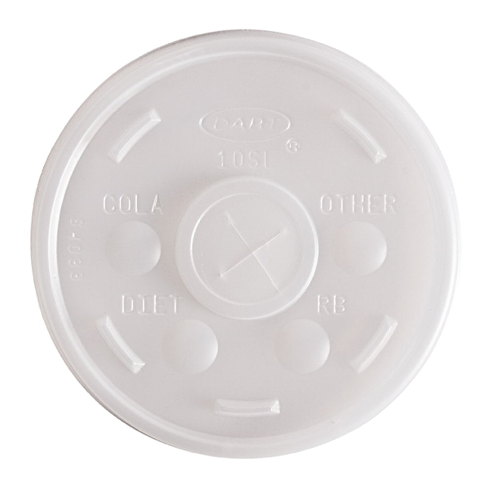 Dart Plastic Cold Cup Lids, 10 Oz, Pack Of 1,000 Lids