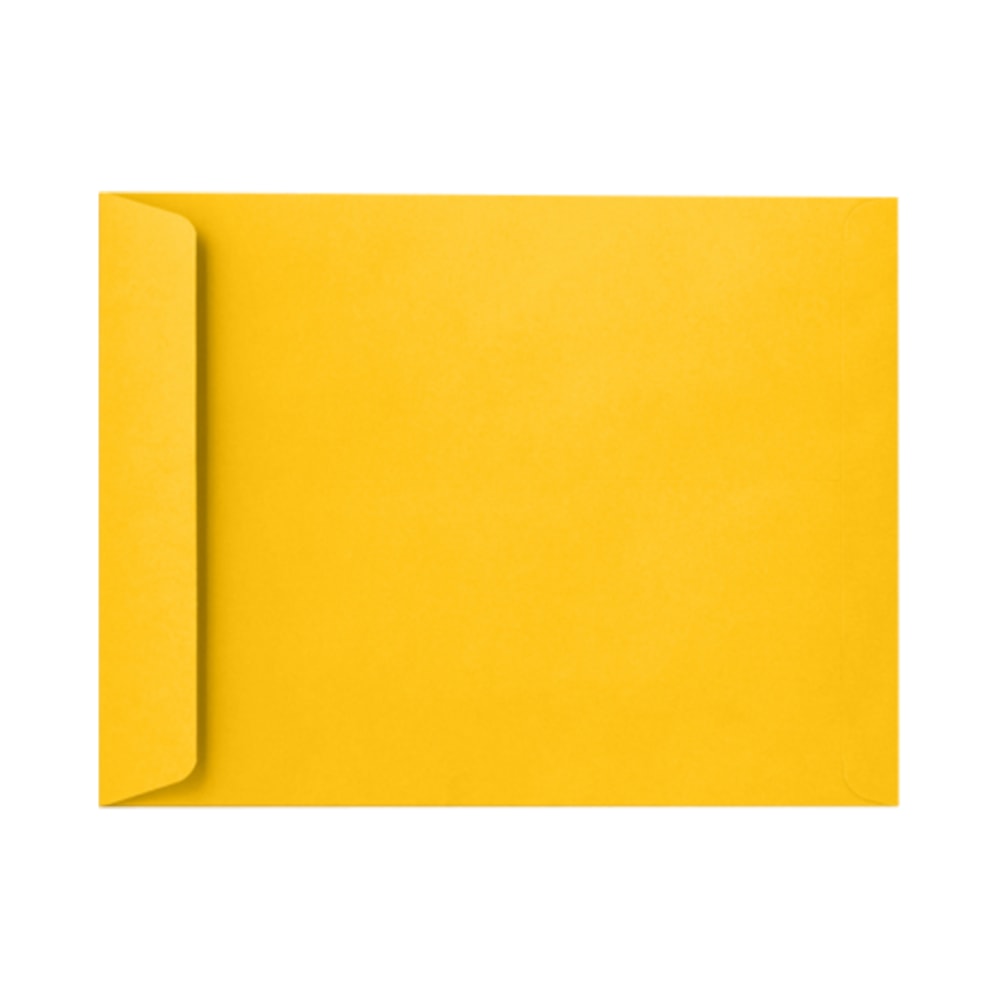 LUX Open-End 9in x 12in Envelopes, Peel & Press Closure, Sunflower Yellow, Pack Of 500