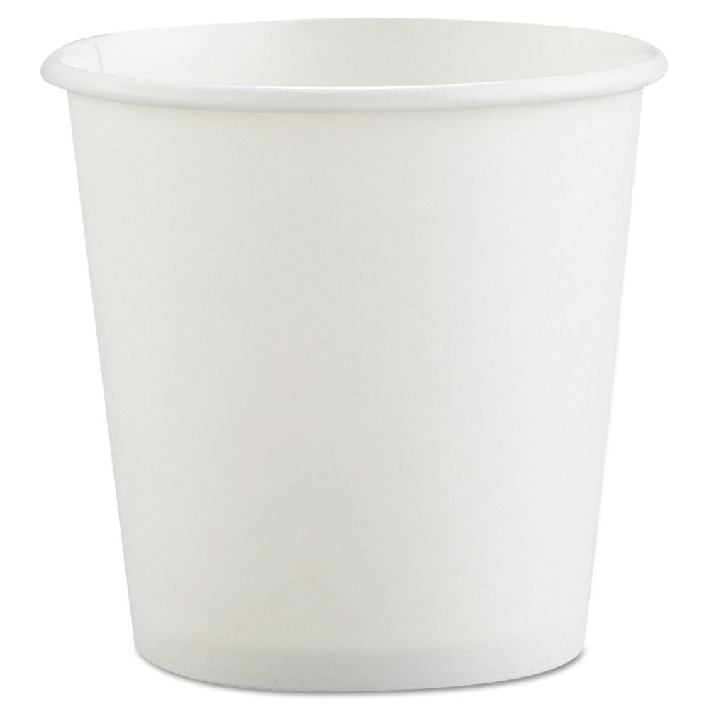 Solo Cup Single-Sided Polycoated Paper Hot Cups, 4 oz, White, Case Of 1,000