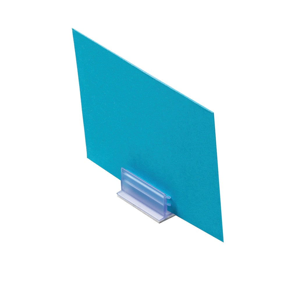 Deflecto SuperGrip Sign Holder, 1/2inH x 1inW x 1/2inD, Clear, Pack Of 50