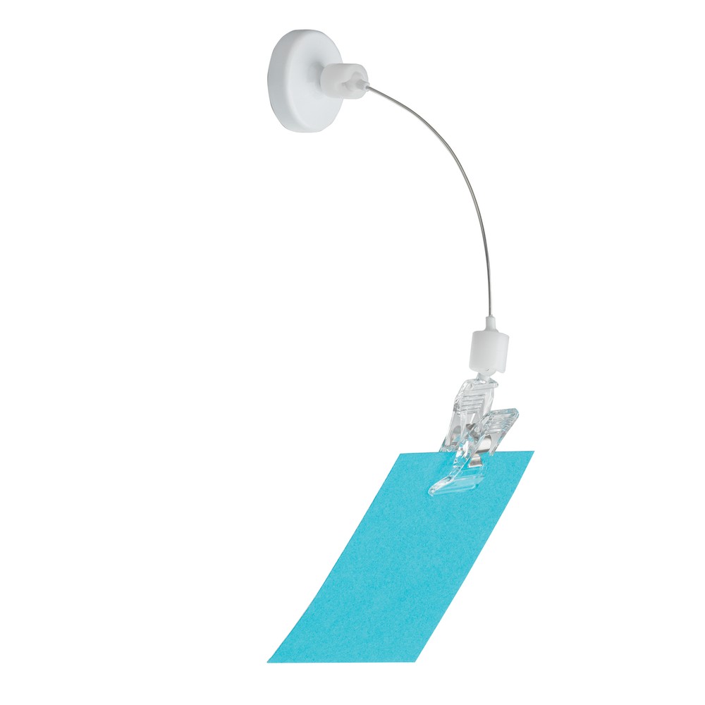 Deflecto VersaGrip Sign Holder With Magnetic Base, 7inH x 1 1/4inW x 1 1/4inD, Clear/Silver/White, Pack Of 5