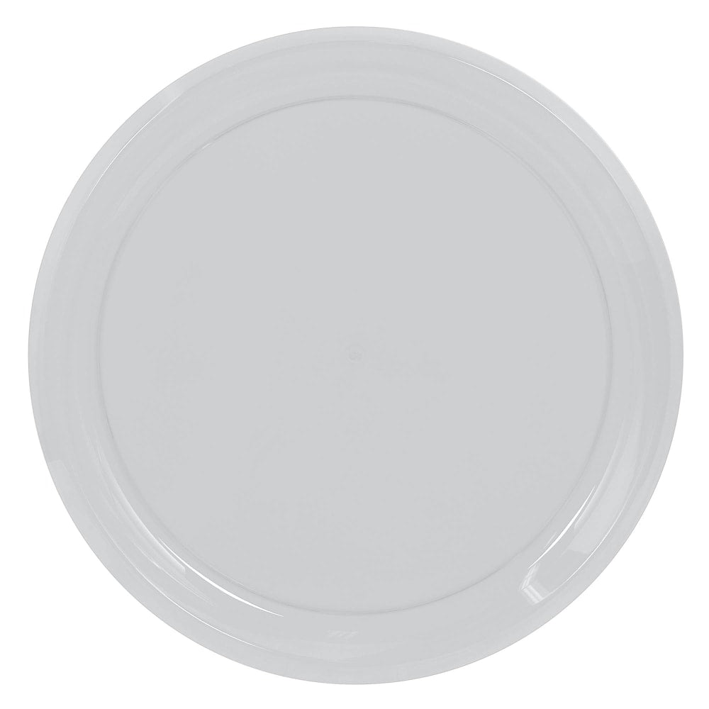 Amscan Round Plastic Platters, 16in, Silver, Pack Of 5 Platters