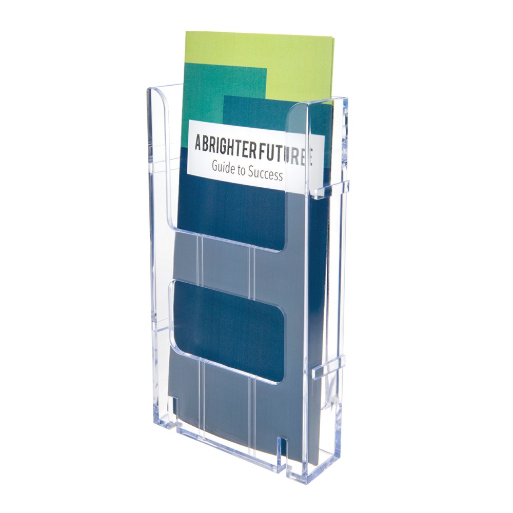 Deflecto Lit Loc Interlocking Leaflet Literature Display, 8inH x 4 3/8inW x 1 1/4inD, Clear