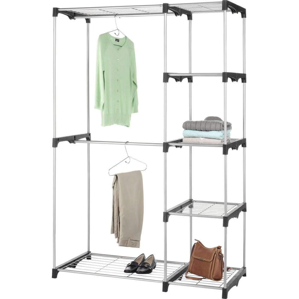 Whitmor Display Rack - 5 Compartment(s) - 68in Height x 45.2in Width x 19.3in Depth - Durable - Silver - Steel, Resin - 1 / Pack