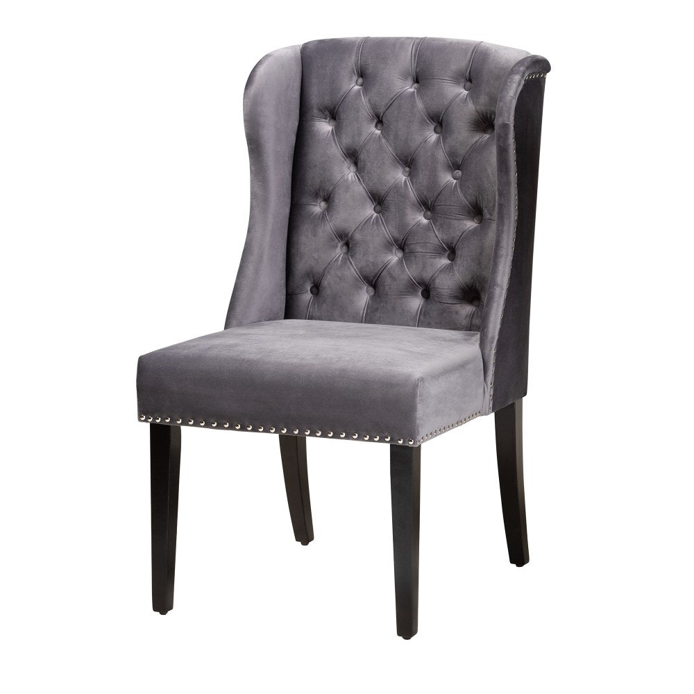 Baxton Studios Lamont Dining Chair, Gray/Dark Brown