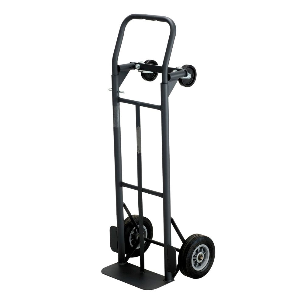 Safco Tuff Truck Convertible Hand Truck, 400-500 Lb. Capacity, 8in Wheel, Black