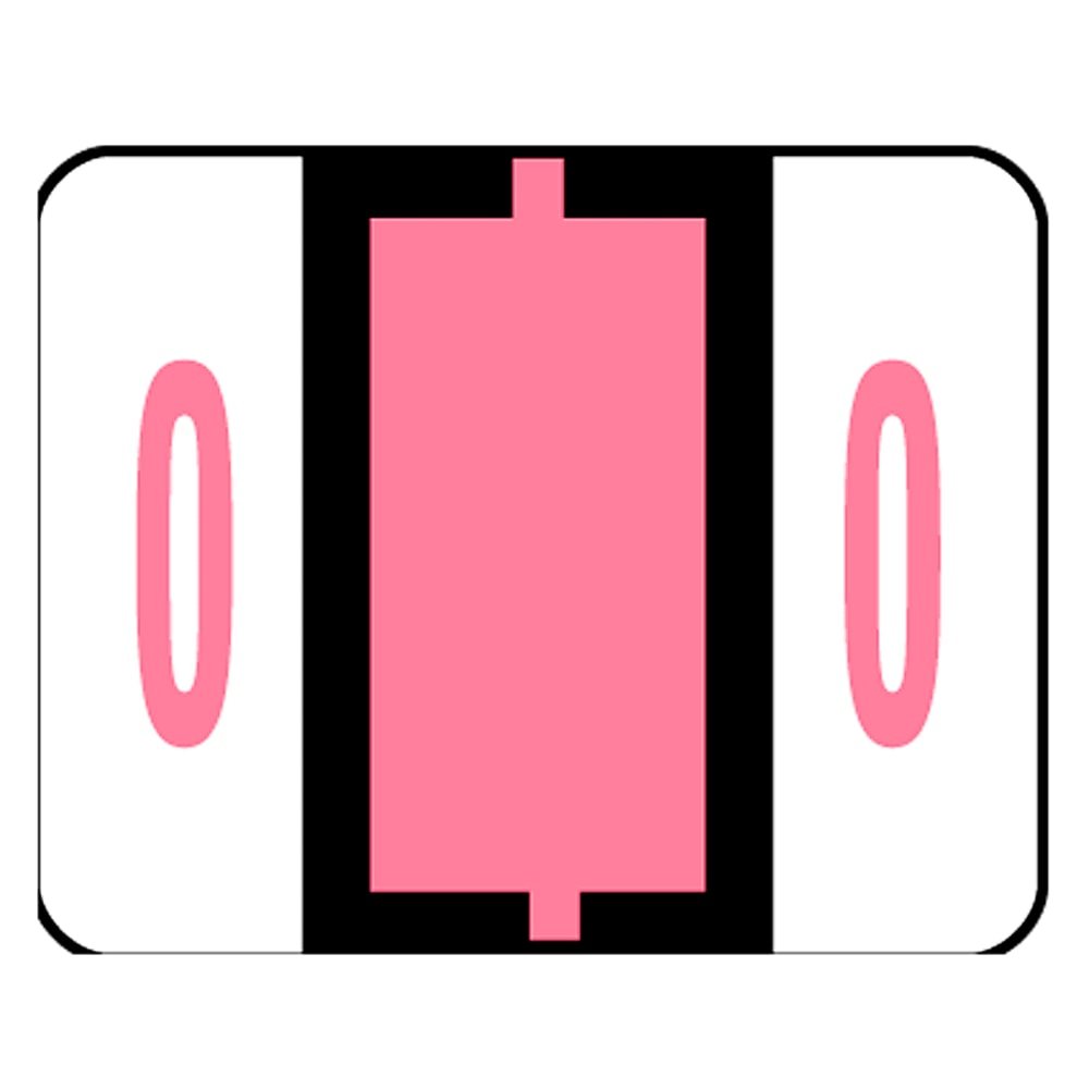 Smead BCCRN Bar-Style Permanent Numerical Labels, 0, Pink, Roll Of 500