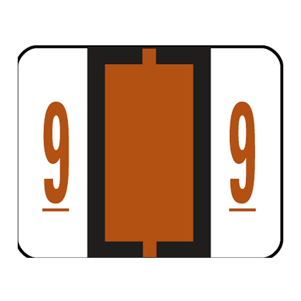 Smead BCCRN Bar-Style Permanent Numerical Labels, 9, Brown, Roll Of 500