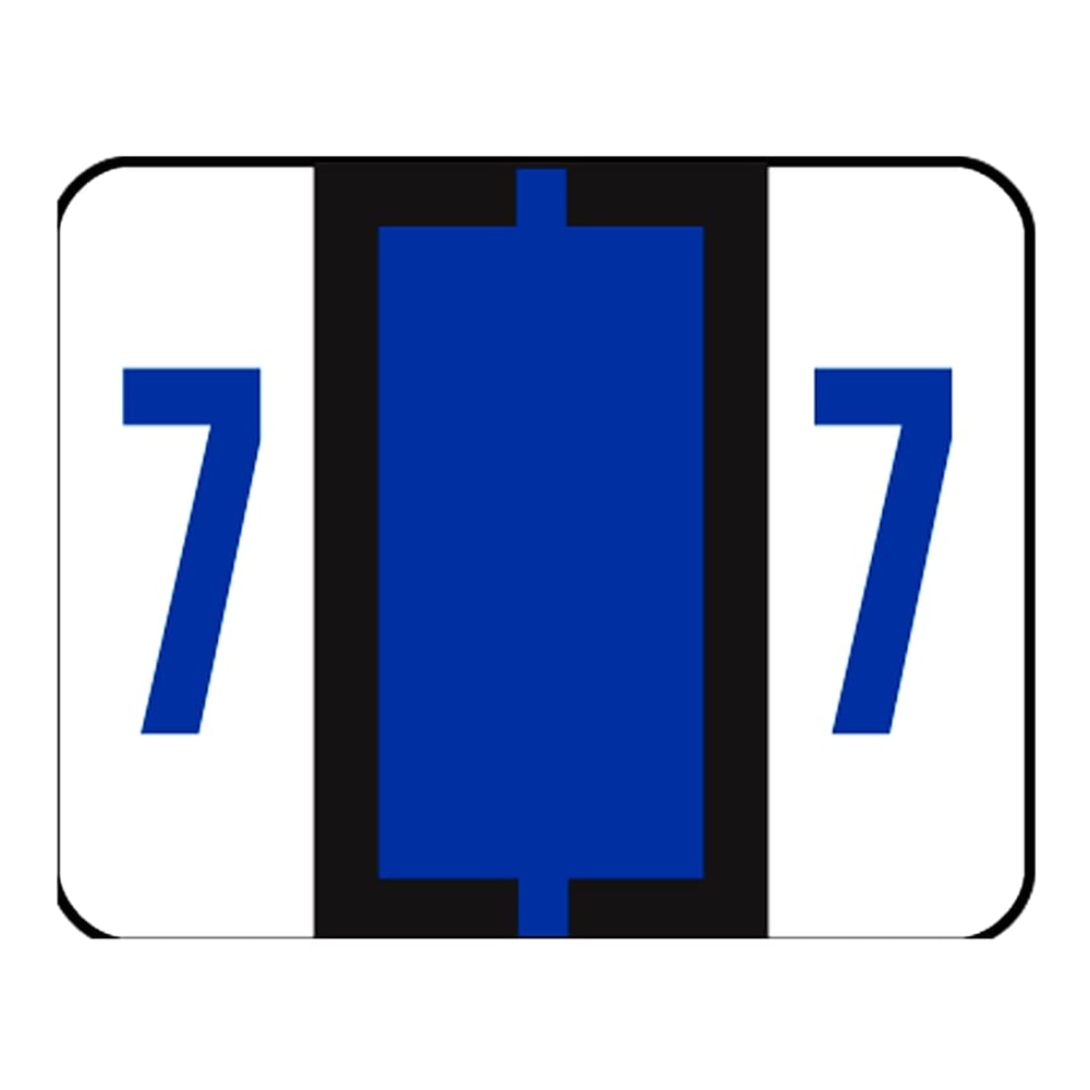 Smead BCCRN Bar-Style Permanent Numerical Labels, 7, Purple, Roll Of 500