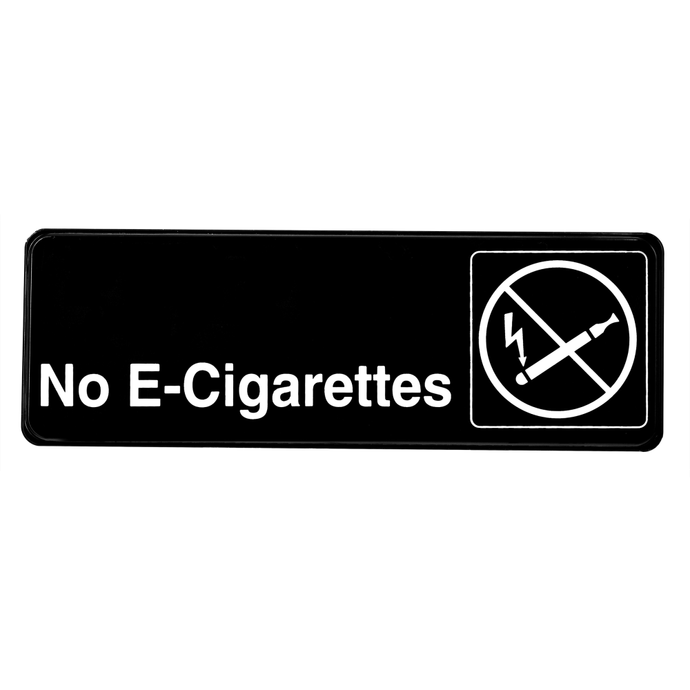 Alpine No E-Cigarettes Signs, 3in x 9in, Black, Pack Of 15 Signs