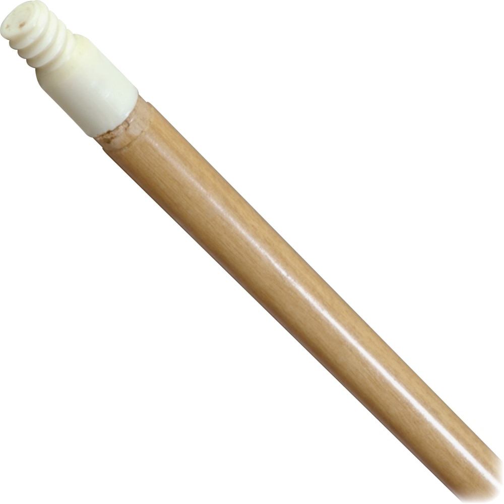 Carlisle 60in Hardwood Threaded Mop Handle - 60in Length - 0.94in Diameter - Natural, Lacquer - Hardwood, Plastic, Nylon - 1 Each