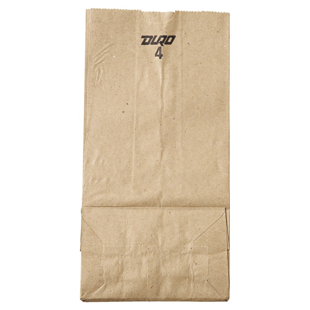 General Supply Natural Paper Grocery Bags, #4, 30 Lb, 9 3/4in x 5in x 3 1/3in, Kraft, Case Of 500