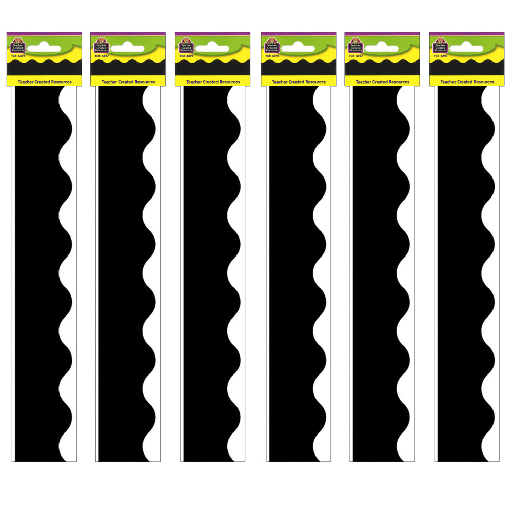 Teacher Created Resources Border Trim, Black, 35ft Per Pack, Set Of 6 Packs