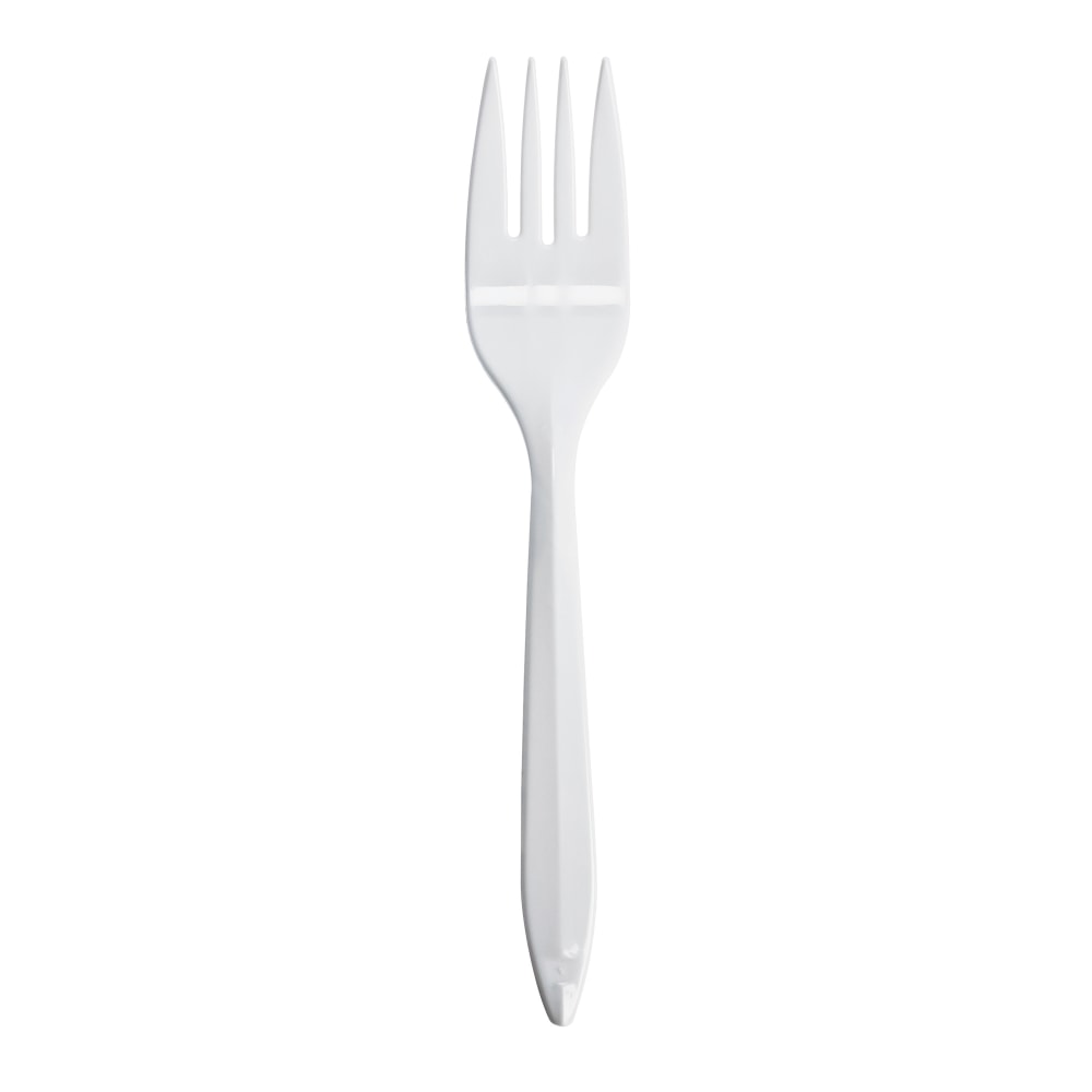 Dart Style Setter Medium-Weight Forks, 6 1/8in, White, 1,000 Per Case