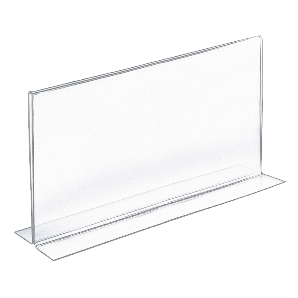 Azar Displays Double-Foot Acrylic Sign Holders, 8 1/2in x 14in, Clear, Pack Of 10