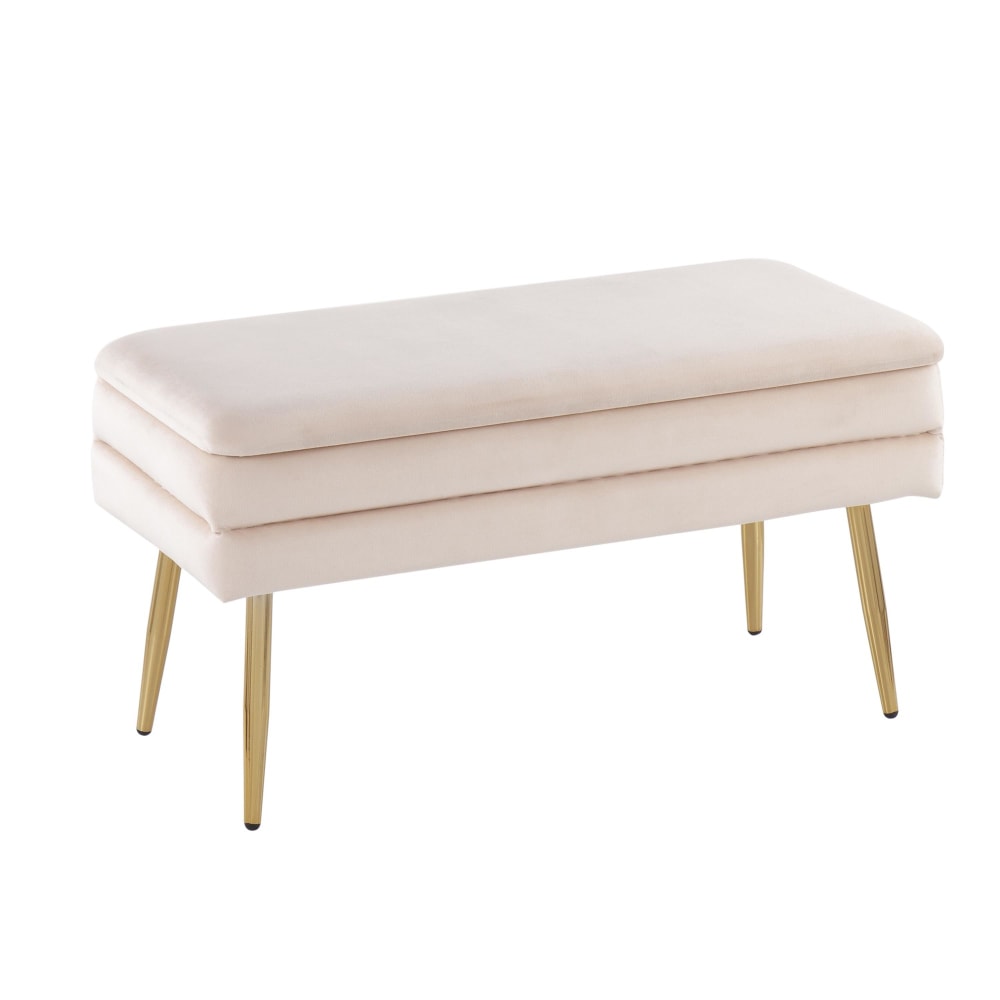 LumiSource Neapolitan Storage Bench, Gold/Cream