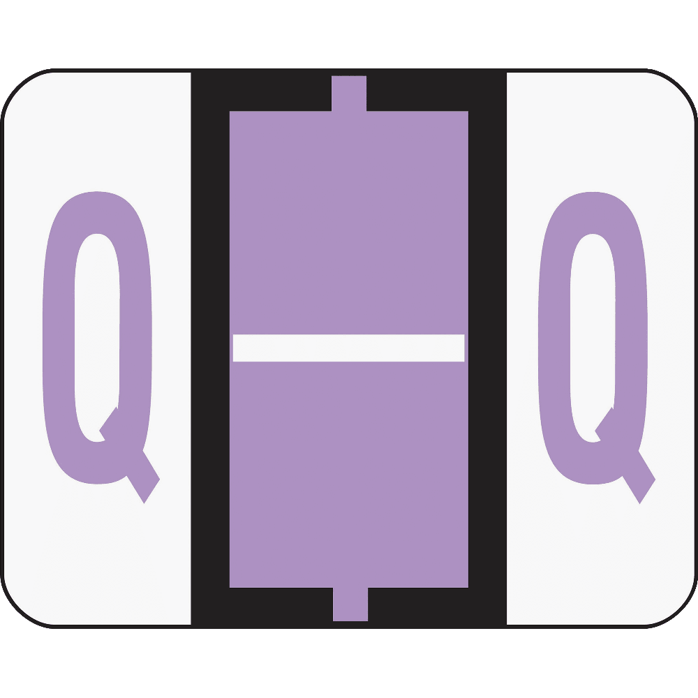 Smead BCCR Bar-Style Permanent Alphabetical Labels, Q, Lavender, Roll Of 500
