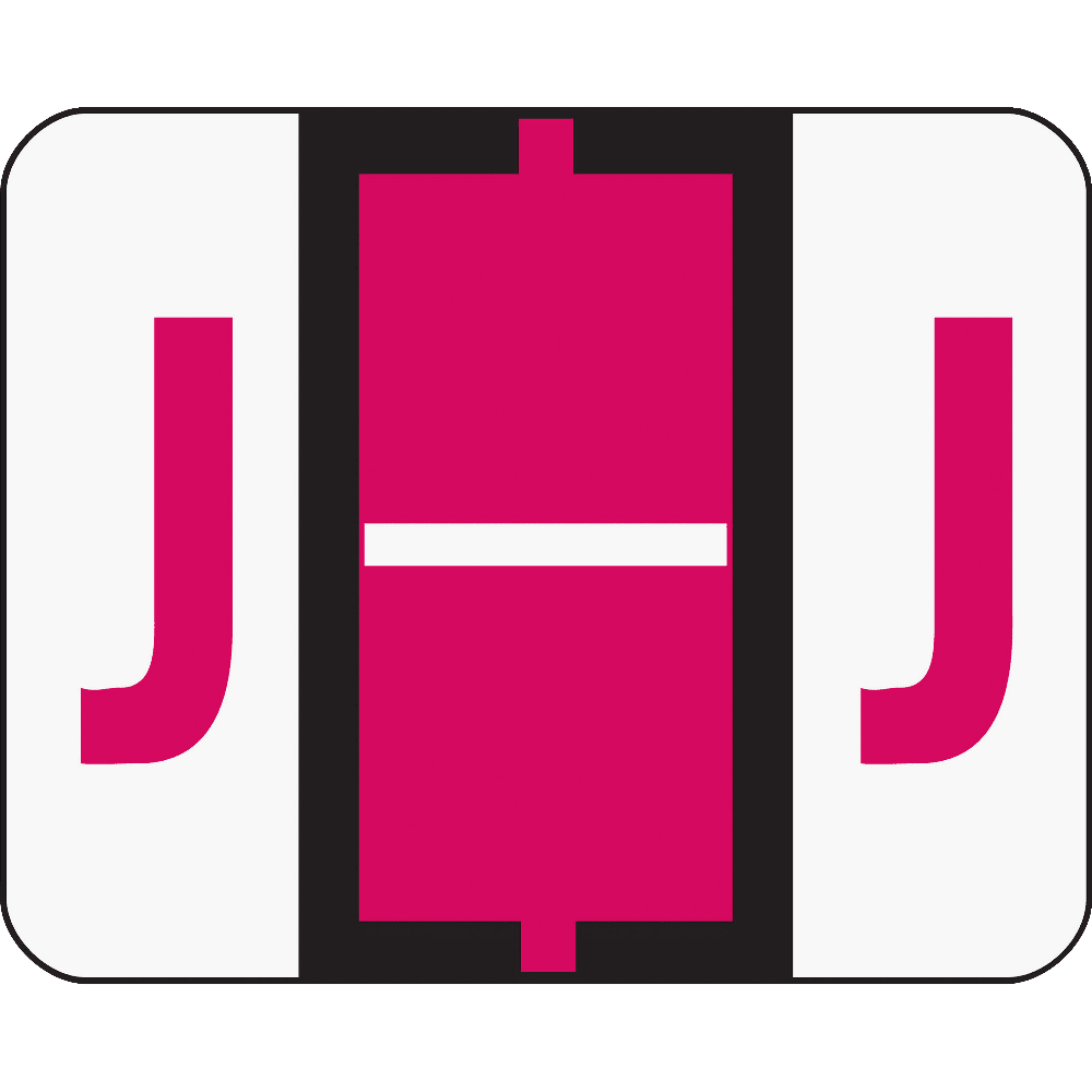 Smead BCCR Bar-Style Permanent Alphabetical Labels, J, Red, Roll Of 500