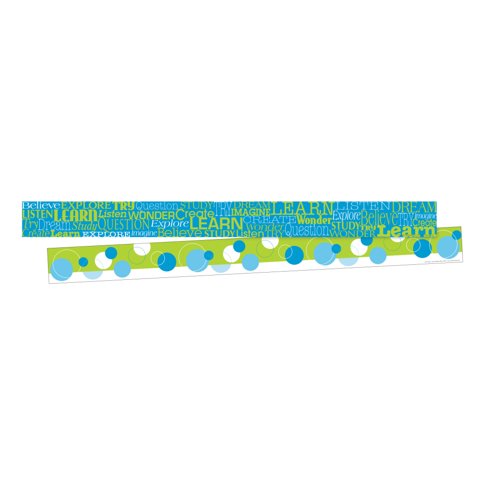 Barker Creek Double-Sided Border Strips, 3in x 35in, Word Wall Learn, Set Of 24