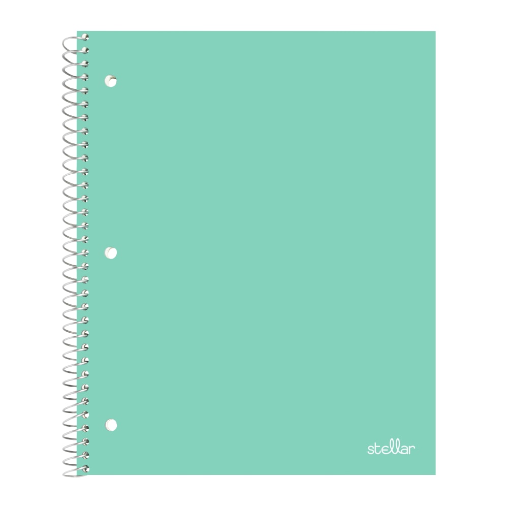 Office Depot Brand Stellar Poly Notebook, 8in x 10-1/2in, 1 Subject, Wide Ruled, 100 Sheets, Mint