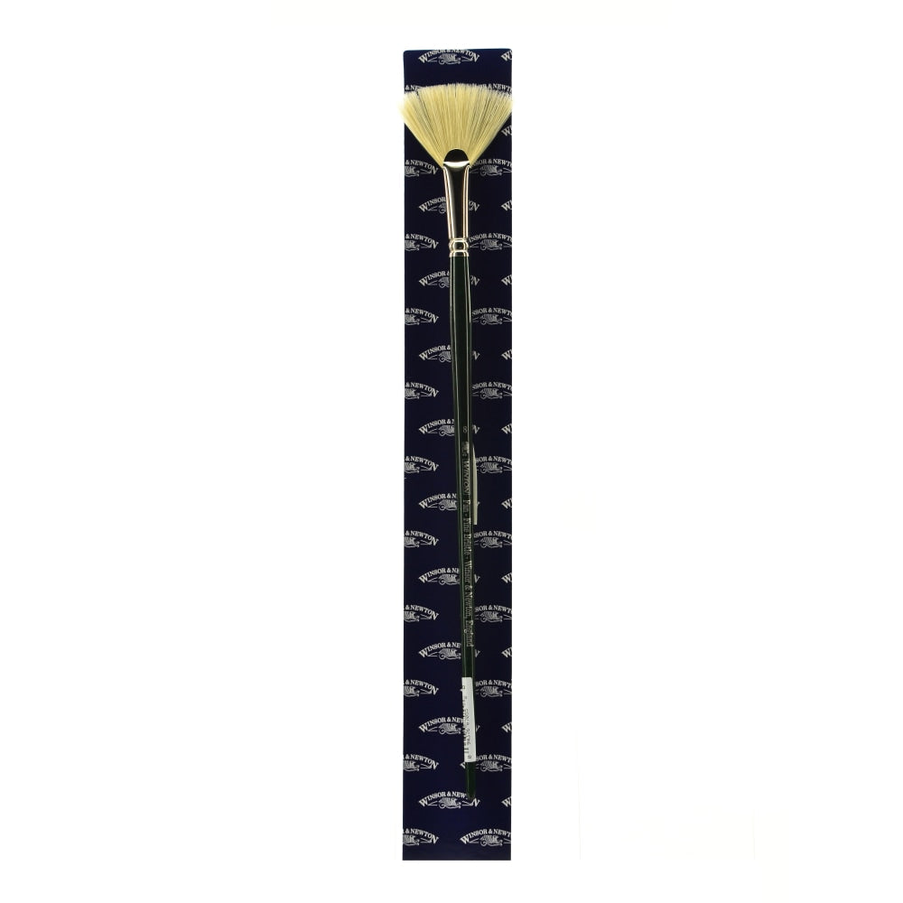 Winsor & Newton Winton Hog Paint Brush, Size 8, Fan Bristle, Hog Hair, Green