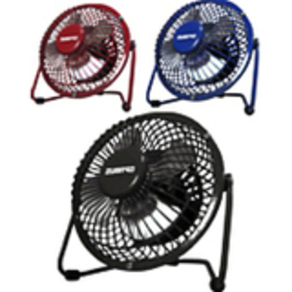 Optimus 4in Personal Metal Fan - Painted Grill - 101.6 mm Diameter - Quiet, Adjustable Tilt Head - Metal