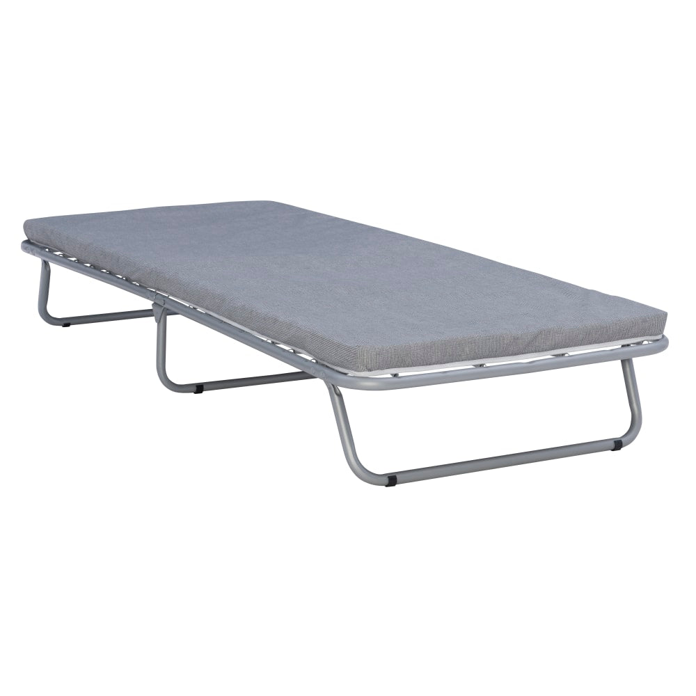 Linon Rubio Folding Bed, 12-1/4inH x 31-1/2inW x 74-4/5inD, Gray