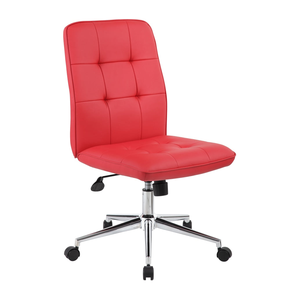 Boss Office Products Tifffany Task Chair, Red/Silver