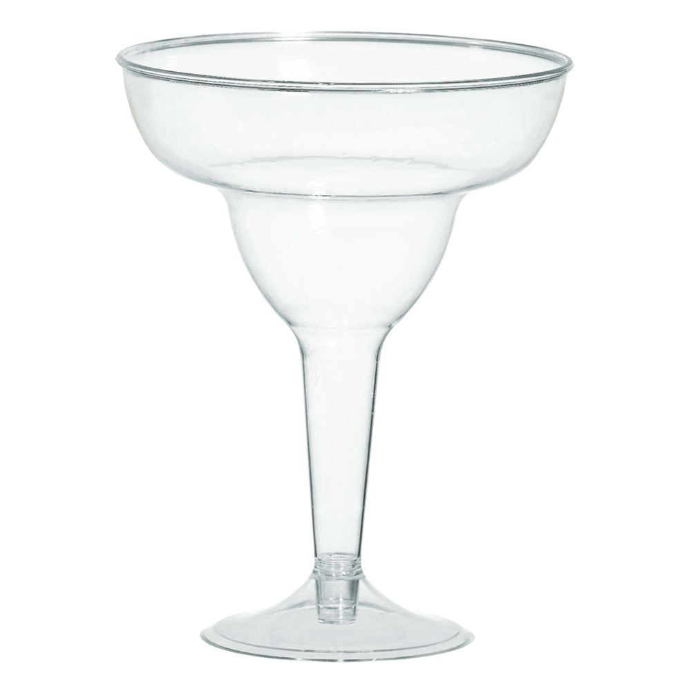 Amscan Plastic Margarita Glasses, 11 Oz, Clear, 20 Glasses Per Pack, Case Of 2 Packs