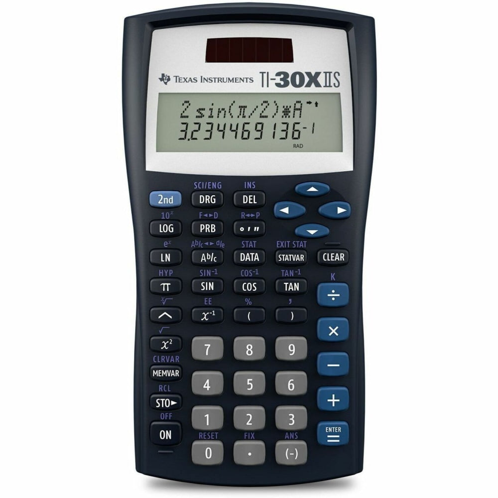 Texas Instruments TI-30X IIS Solar Scientific Calculator, Black/Blue/White