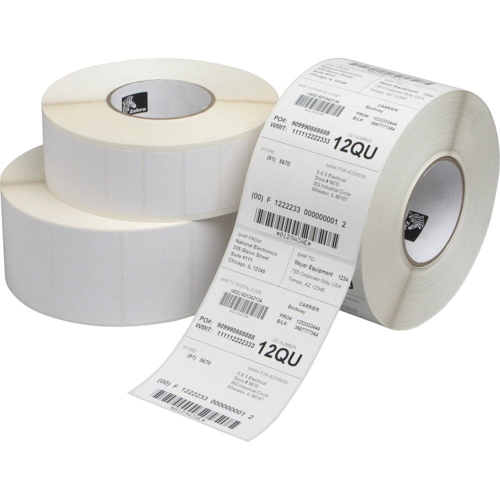 Zebra Z-Select 4000D Thermal Label - 6in Length x 4in Width - 4 Roll - Paper - White
