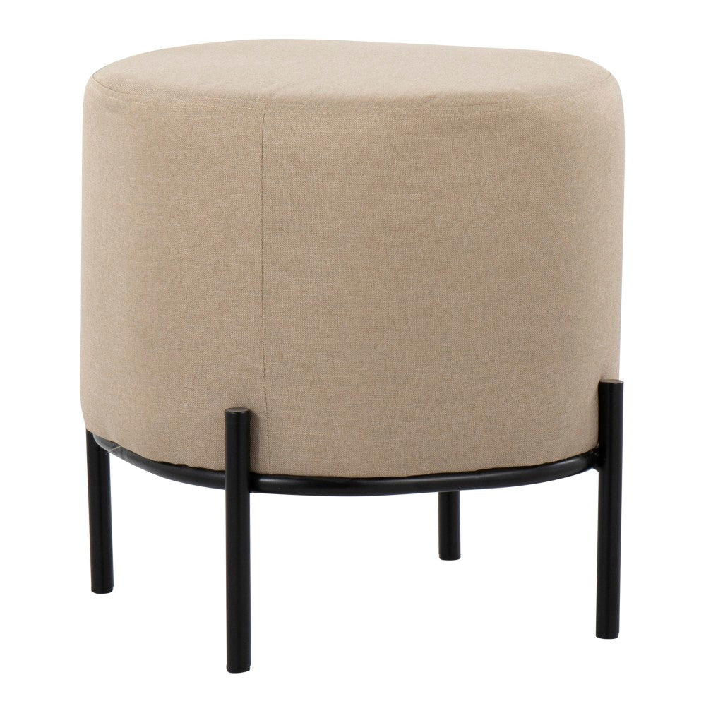 LumiSource Daniella Ottoman, Foot Stool, Beige/Black