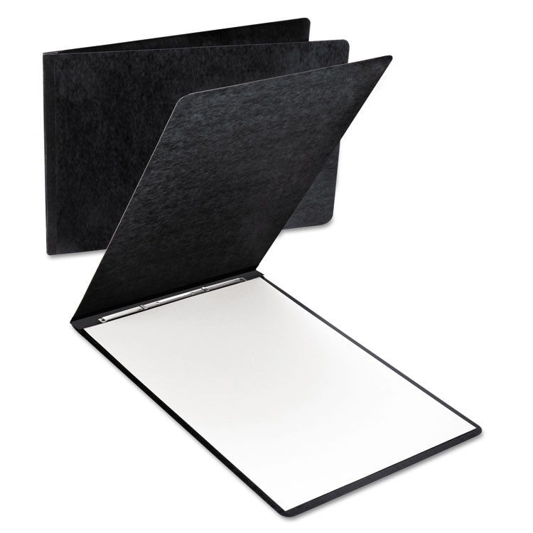 Extra Large Pressboard Report Cover W/ Reinforced Side Hinge, Two-Prong Fastener, 3" Capacity, 11 X 17, Black/black