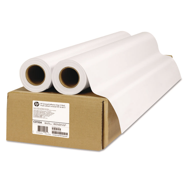 Universal Adhesive Vinyl, 2" Core, 42" X 66 Ft, Vinyl White, 2/pack