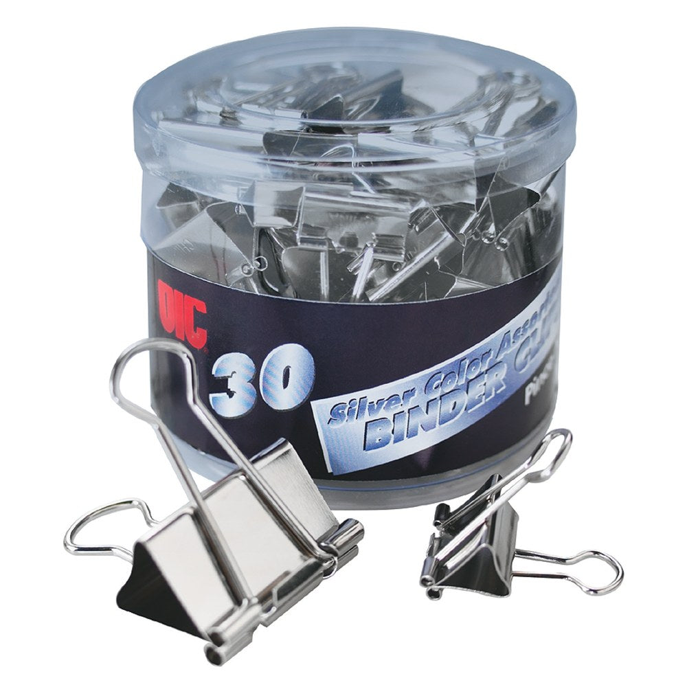 OIC Assorted Binder Clips, Assorted Sizes, Silver, Pack Of 30