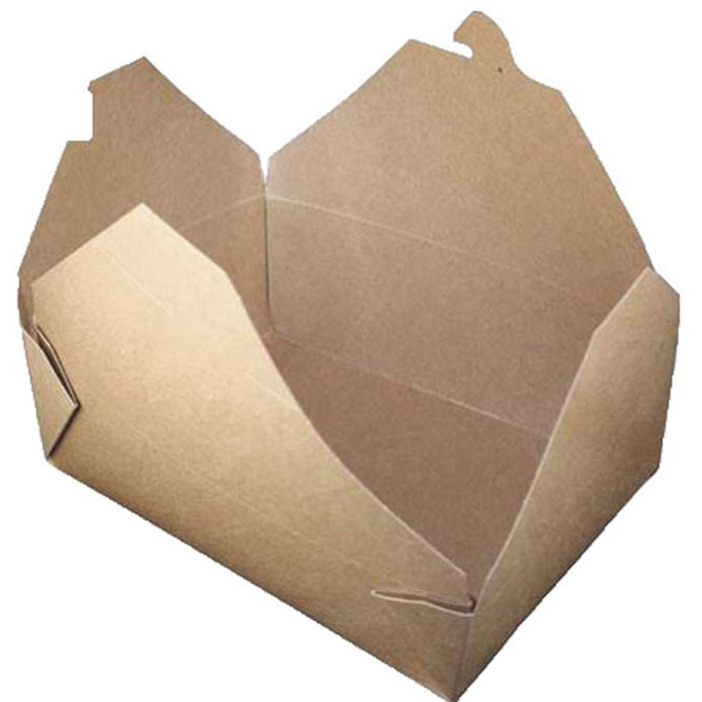 Biopak Food Containers, 8in x 6in x 3in, Kraft, Case Of 200