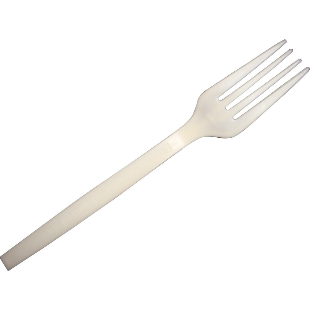 Primeware ECO Disposable Utensils, Forks, Tan, Case Of 1,000