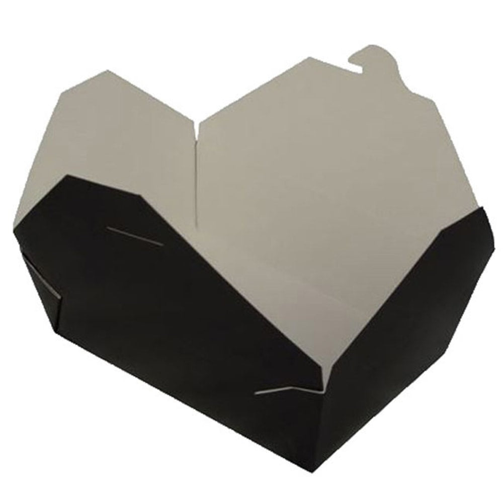 Biopak Food Containers, 8in x 6in x 3in, Black, Case Of 200
