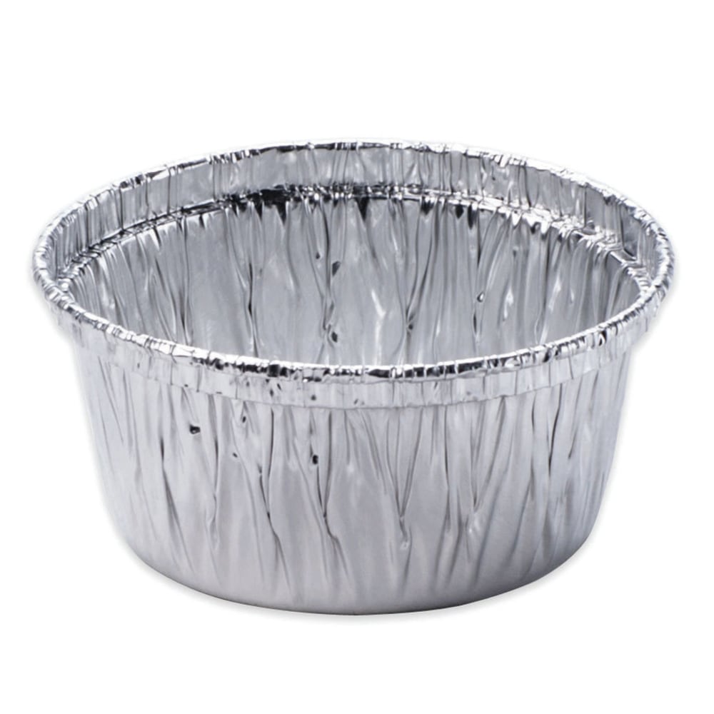 HFA Foil Cups, 4 Oz, 3 3/8in x 1 1/2in, Silver, Carton Of 1,000