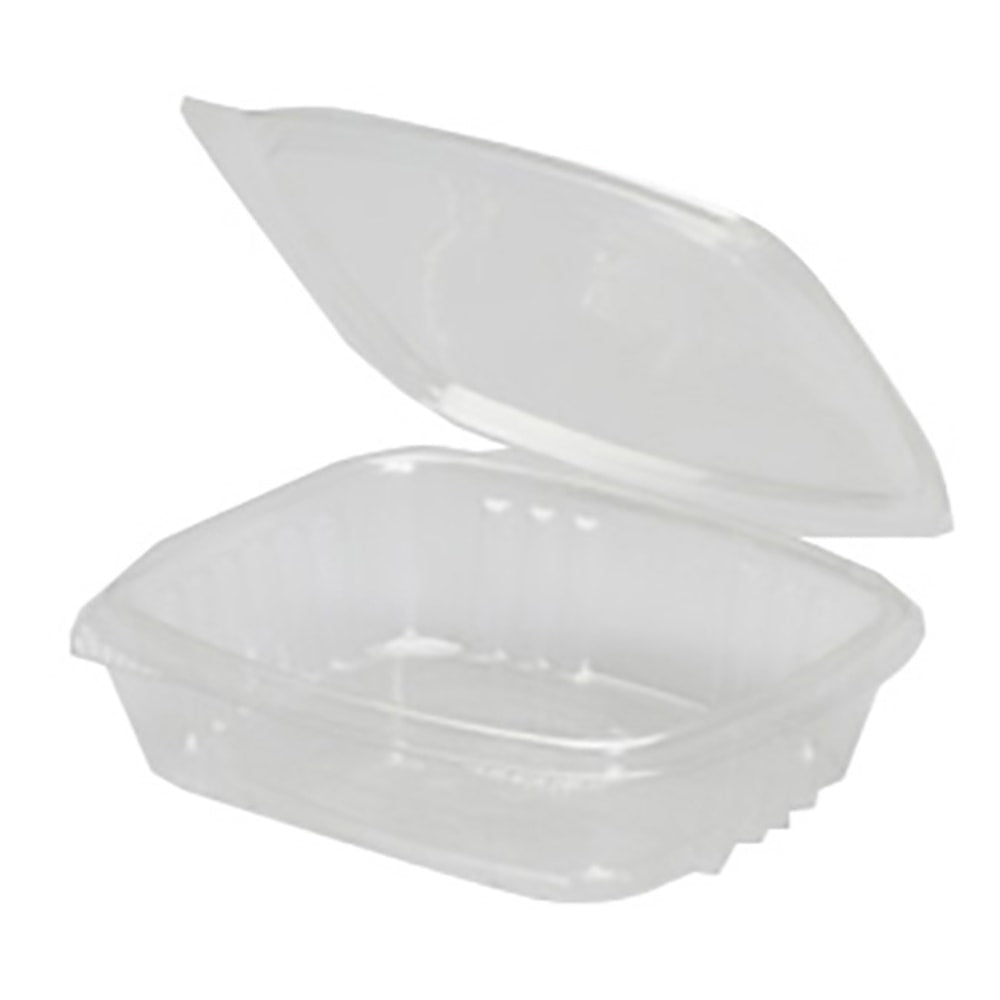 Genpak Plastic Hinged Deli Food Containers, Rectangle, 8 Oz, Case Of 200