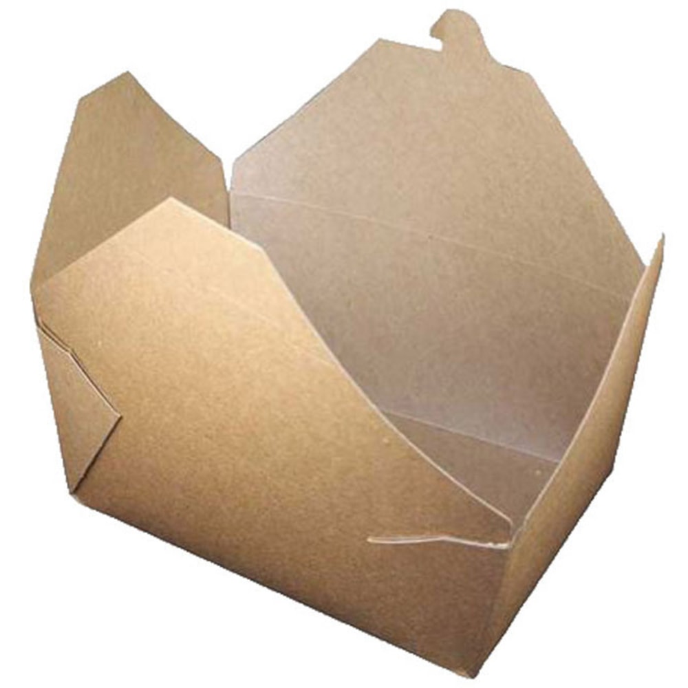 Biopak Food Containers, 8in x 6in x 4in, Kraft, Case Of 160