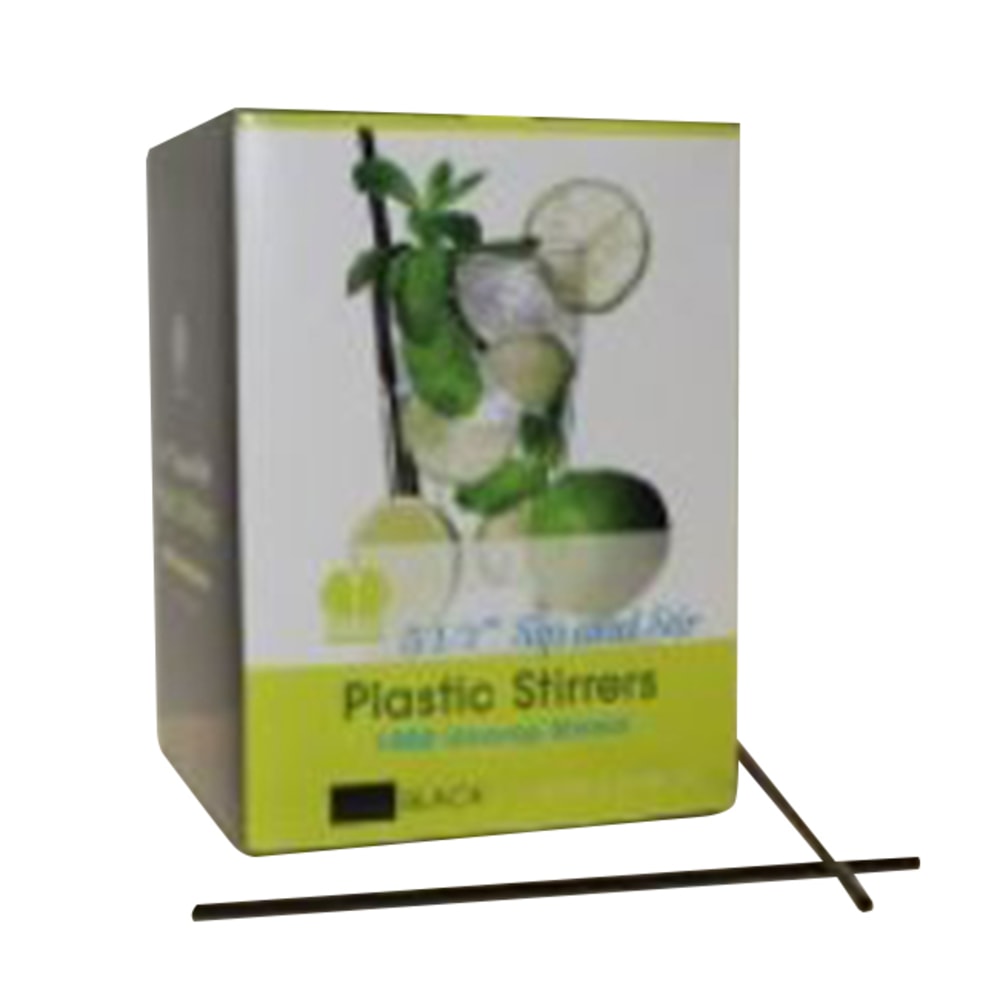 Goldmax Cocktail Beverage Straws, 5 1/4in, Black, Case Of 1,000