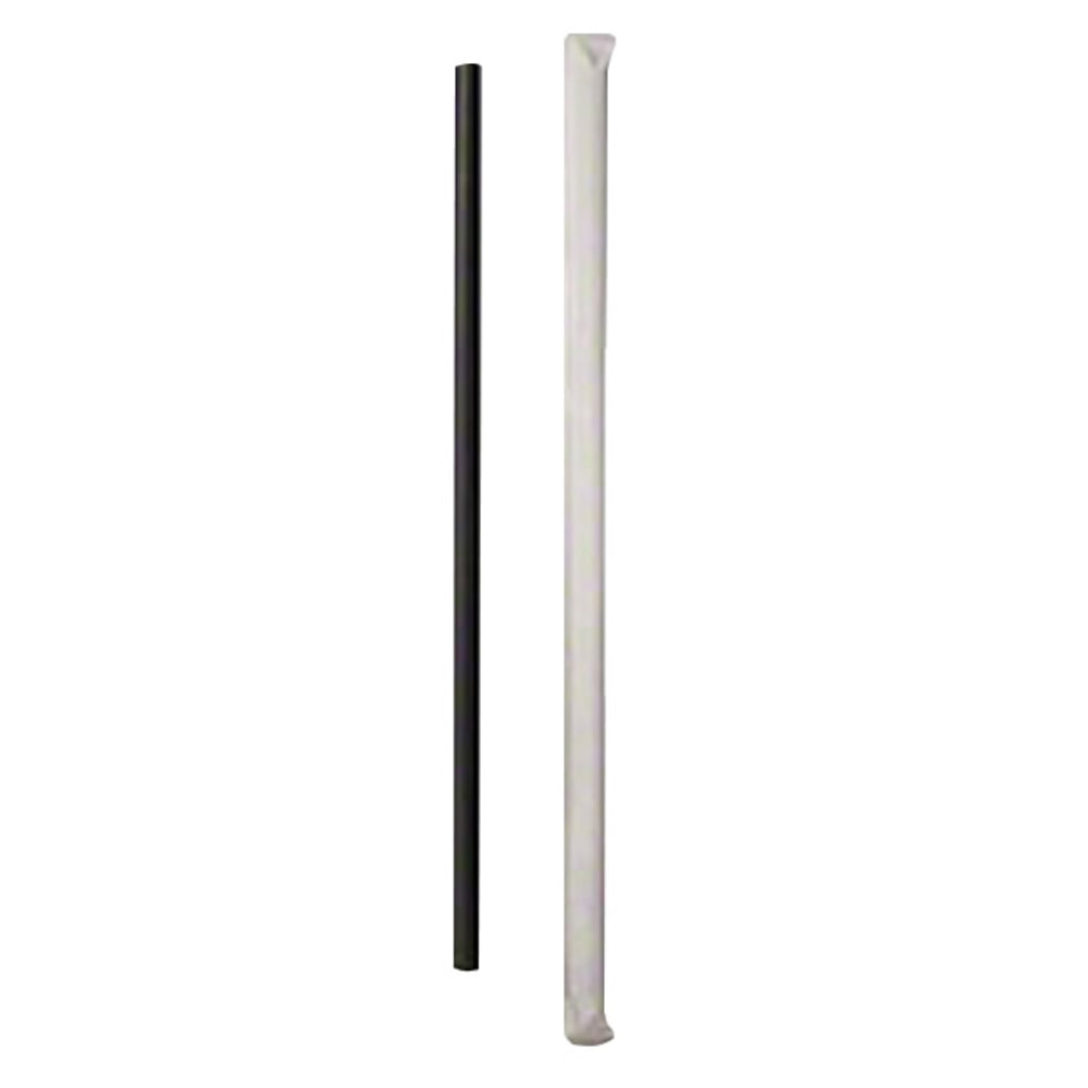 Goldmax Fat Beverage Straws, 5 1/2in, Black, 150 Per Pack, Case Of 10 Packs