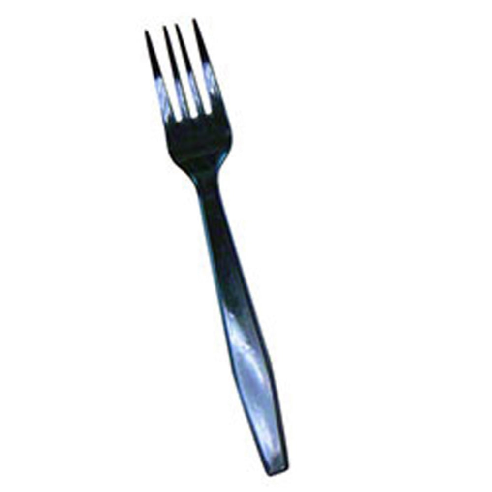 Goldmax Heavyweight Plastic Utensils, Forks, Black, Carton Of 1,000