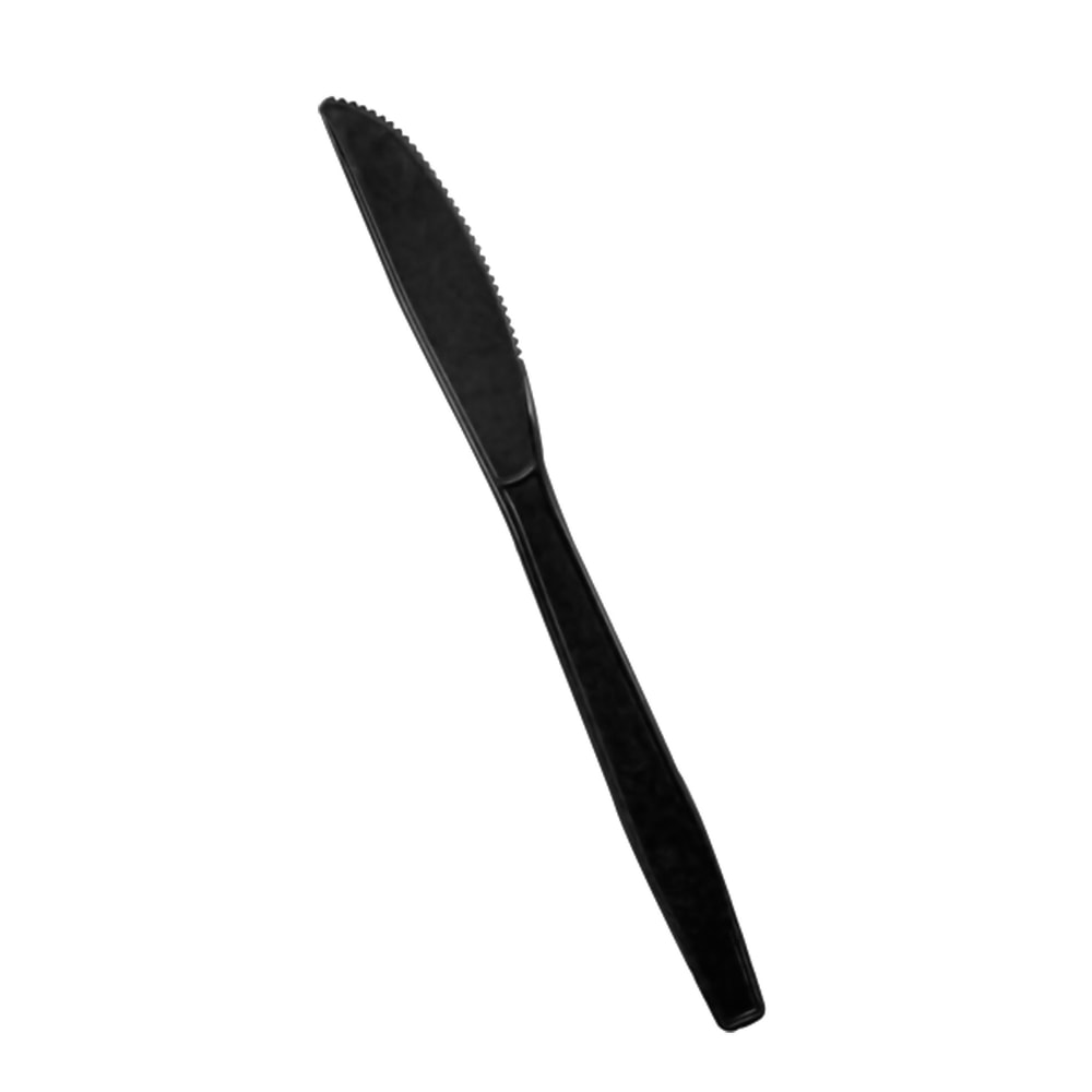 Goldmax Heavyweight Plastic Utensils, Knives, Black, Carton Of 1,000