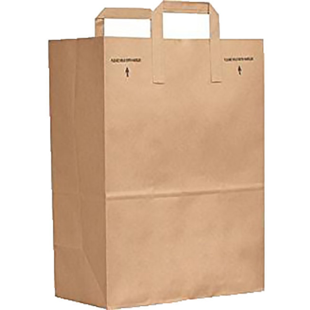Duro Bag Novolex Paper Shopping Bags With Handles, 17inH x 12inW x 7inD, Kraft, Carton Of 300