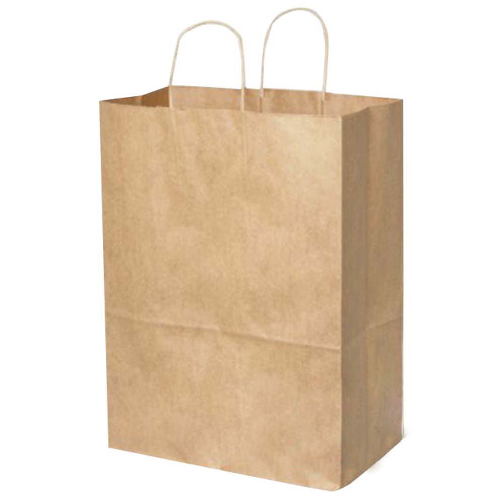 Duro Bag Novolex Paper Bistro Carry-Out Bags, 12inH x 10inW x 7inD, Kraft, Carton Of 250