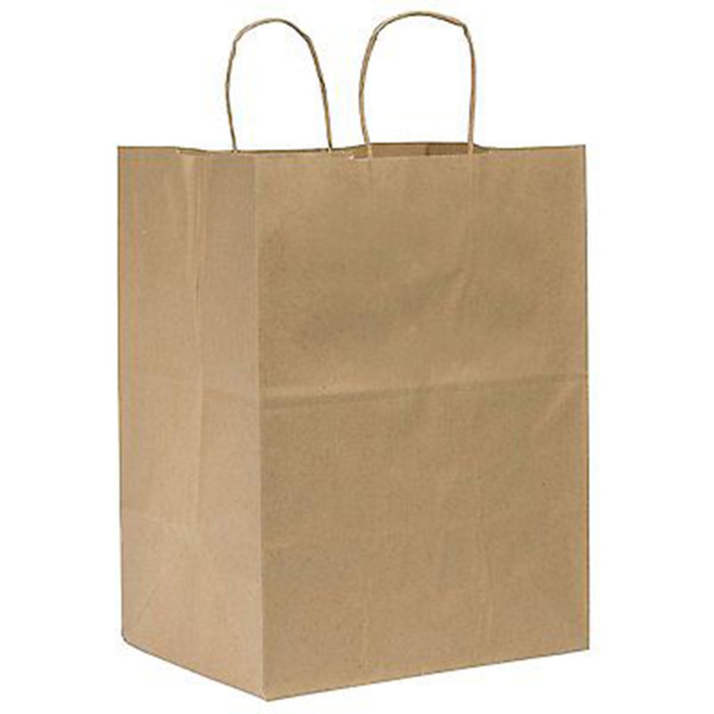 Duro Bag Novolex Paper Bags With Handles, 15 3/4inH x 12inW x 9inD, Kraft, Carton Of 200