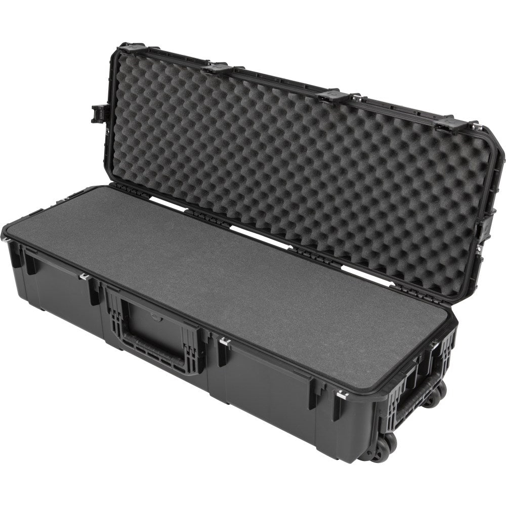 SKB Cases iSeries Protective Case With Layered Foam Interior With In-Line Skate-Style Wheels And Push-Button Release Pull Handle, 44-1/2inH x 14-1/2inW x 10inD, Black